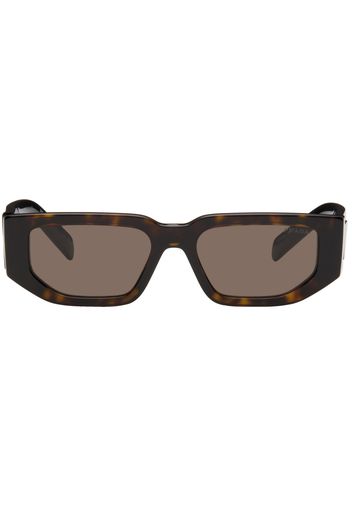 Prada Eyewear Brown Triangle Logo Sunglasses