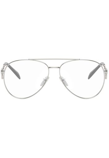 Prada Eyewear Silver Aviator Glasses