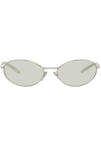 Prada Eyewear Silver Logo Sunglasses