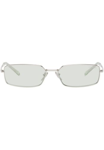 Prada Eyewear Silver Logo Sunglasses