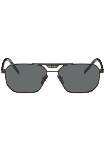 Prada Eyewear Black Logo Bridge Sunglasses