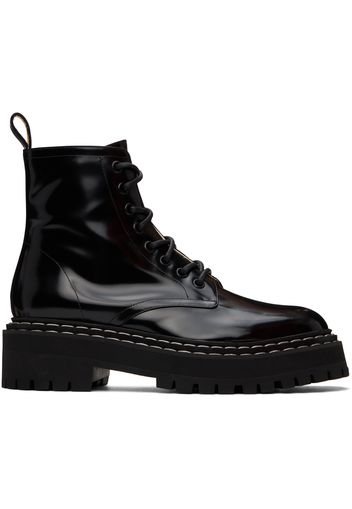 Proenza Schouler Black Lug Sole Lace Up Boots