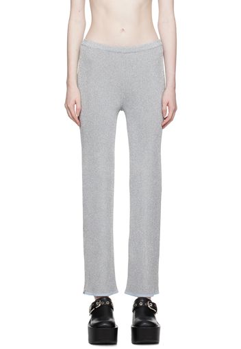 Pushbutton Silver Fitted Lounge Pants