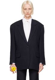 Pushbutton Navy Raw Edge Single Blazer