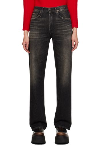 R13 Black Alice Straight Jeans