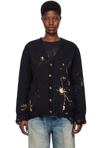 R13 Black Paint Splatter Cardigan