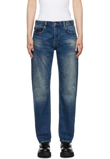 R13 Blue Cuffed Romeo Jeans