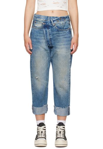 R13 Blue Crossover Jeans