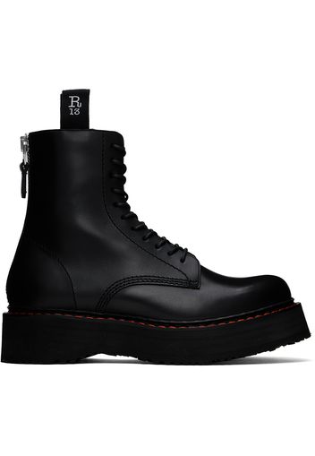 R13 Black Single Stack Boots