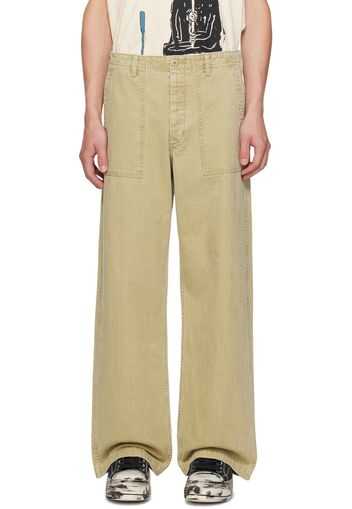 R13 Beige Utility Trousers