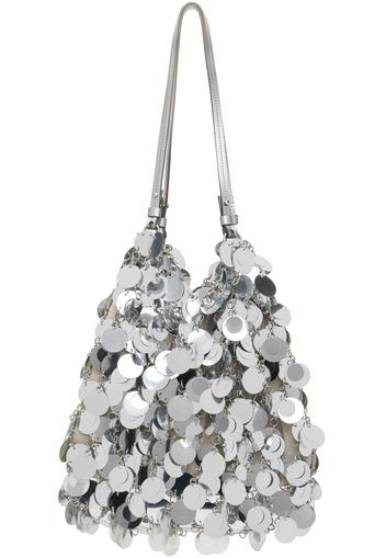 Rabanne Silver Large Sparkle Disc Tote