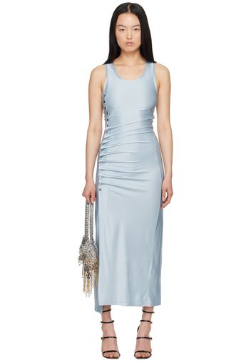 Rabanne Blue Draped Midi Dress