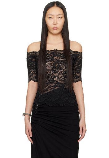 Rabanne Black Off-The-Shoulder Blouse