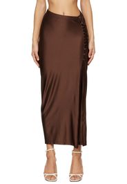 Rabanne Brown Drapé Midi Skirt