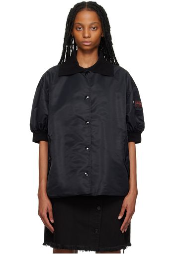 Raf Simons Black Back Print Bomber Jacket