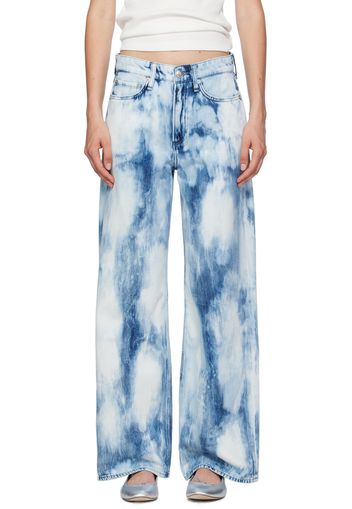 rag & bone Blue Logan Wide-Leg Jeans