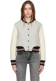 rag & bone Gray Kat Varisty Bomber Jacket