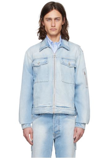 Random Identities Blue Zip Denim Jacket