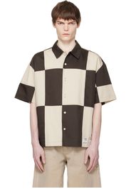 RECODE Brown & Off-White Checkerboard Shirt