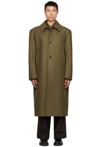 Recto Khaki Single-Breasted Coat