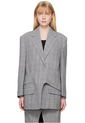 Recto Gray Wrap Blazer