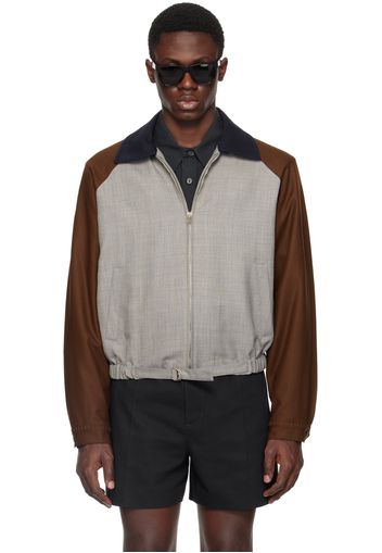 Recto Gray & Brown Zip Jacket