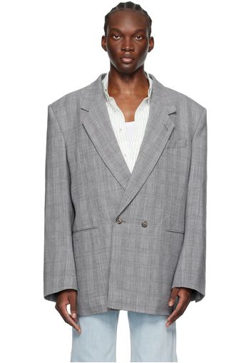 Recto Black & White Glen Check Blazer