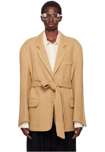 Recto Beige Handmade Single-Breasted Jacket