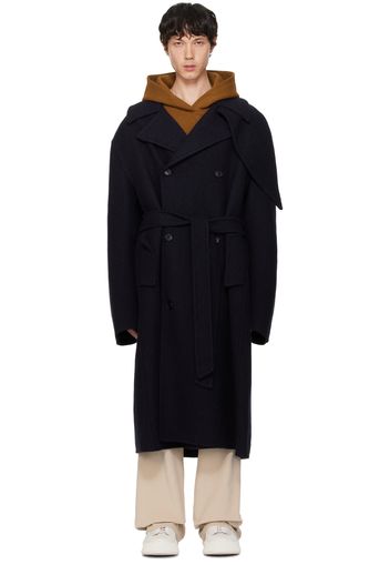 Recto Navy Kuse Oversized Coat