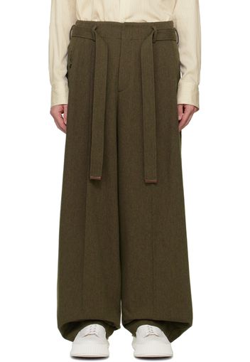 Recto Green Belted Trousers