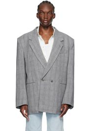 Recto Black & White Glen Check Blazer