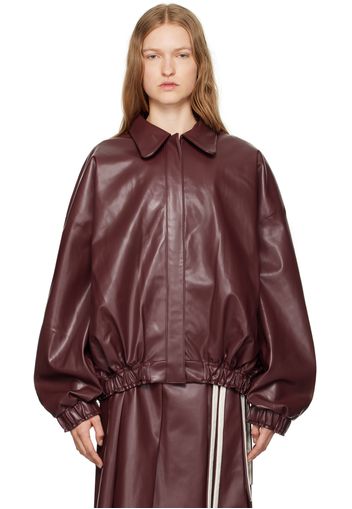 Renaissance Renaissance Burgundy Monik Faux-Leather Jacket