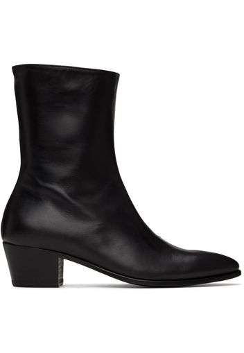 Rhude Black Leather Chelsea Boots