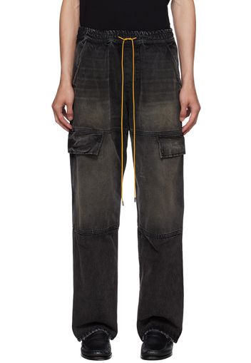 Rhude Black Plateau Denim Cargo Pants