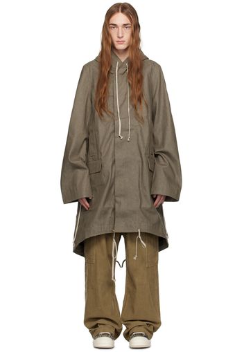 Rick Owens DRKSHDW Taupe Fishtail Coat