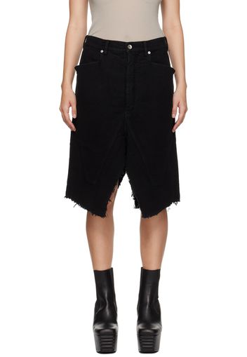 Rick Owens DRKSHDW Black Slivered Midi Skirt