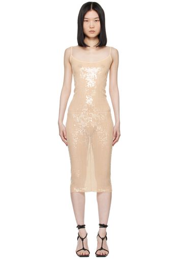 Rick Owens Lilies Beige Lido Slip Midi Dress