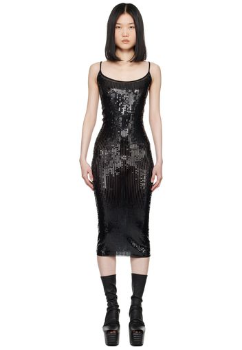 Rick Owens Lilies Black Lido Slip Midi Dress