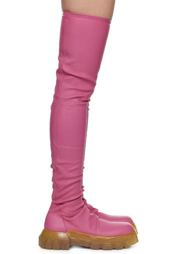 Rick Owens Pink Bozo Stocking Tractor Boots