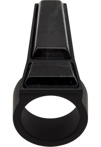 Rick Owens Black Crystal Trunk Ring