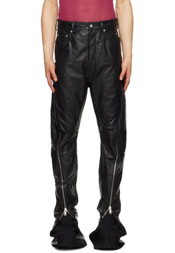 Rick Owens Black Bolan Banana Leather Pants