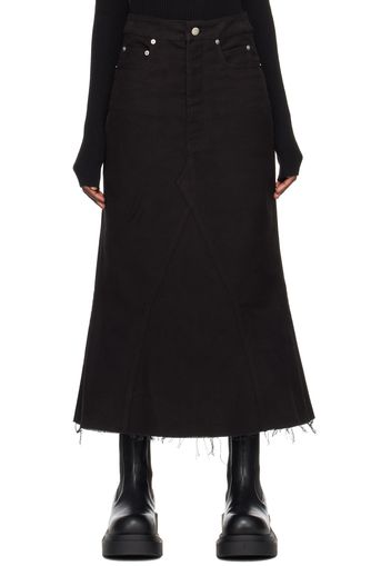 Rick Owens Black Godet Midi Skirt