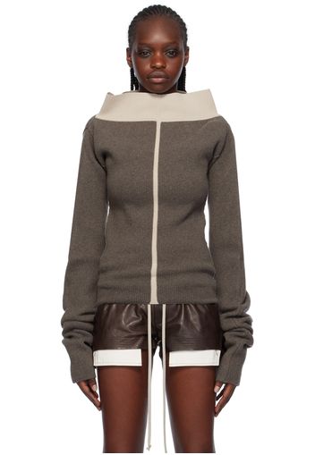 Rick Owens Gray Cowl Sweater