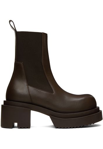 Rick Owens Brown Beatle Bogun Boots