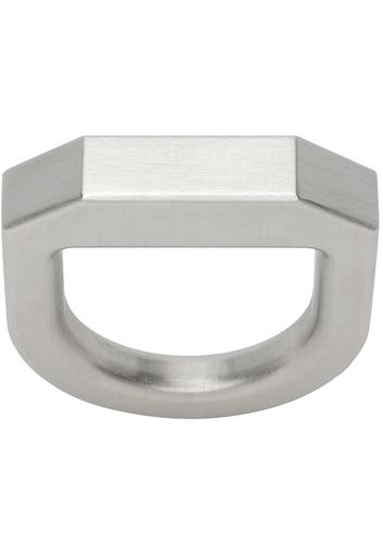 Rick Owens Silver Beveled Ring