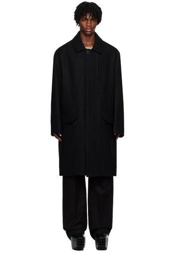 Rick Owens Black Jumbo Mac Coat