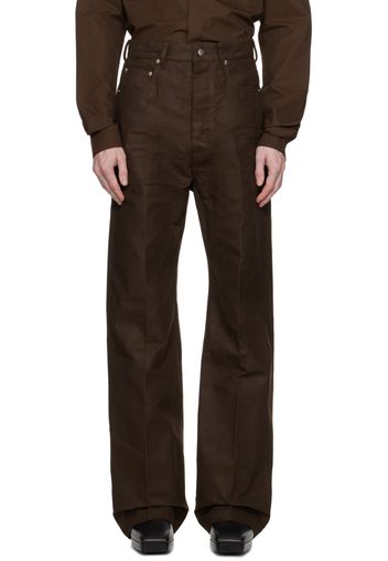 Rick Owens Brown Button-Fly Trousers