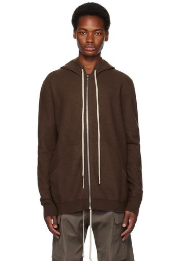 Rick Owens Brown Zipped Hoodie