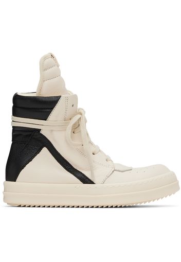 Rick Owens Kids Off-White & Black Geobasket Sneakers