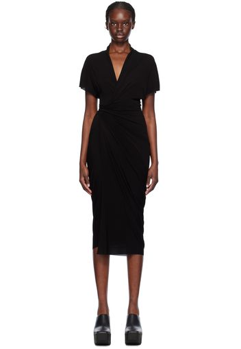 Rick Owens Black Wrap Midi Dress